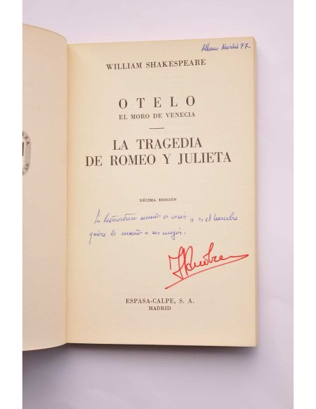 Otelo el moro de Venecia - La tragedia de Romeo y Julieta