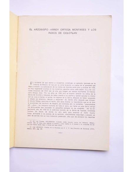 El arzobispo - virrey Ortega Montañés y los indios de Colotlan