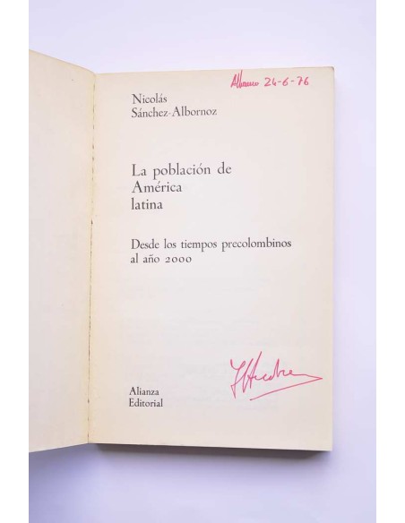 La población de América latina. Desde los tiempos pre-colombinos al año 2000