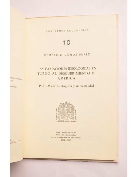 Variaciones ideológicas en torno al descubrimiento de América. Pedro Martir de Anglera y su mentalidad