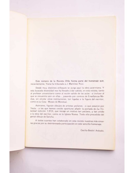 Orbe. Revita literaria. Número homenaje a Azorín, 1985