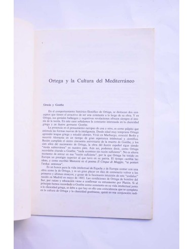Ortega y la cultura del Mediterráneo