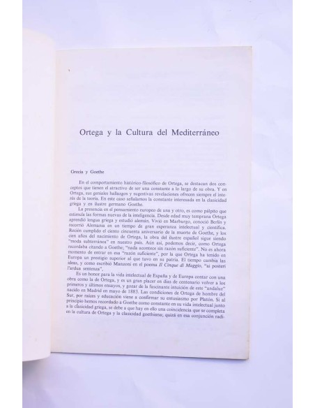 Ortega y la cultura del Mediterráneo