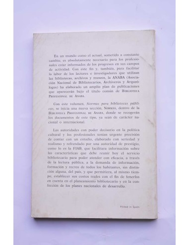 Normas para bibliotecas públicas
