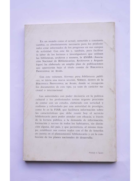 Normas para bibliotecas públicas