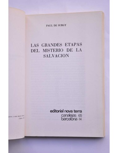 Las grandes etapas del misterio de la salvación