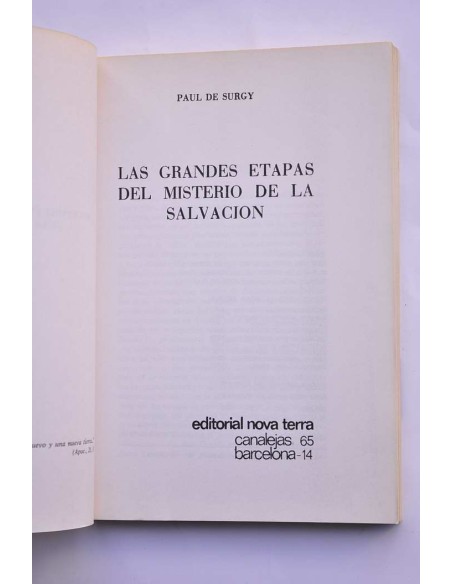 Las grandes etapas del misterio de la salvación