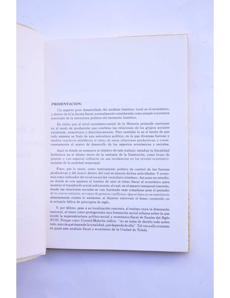 La Reforma Fiscal del último tercio del siglo XVIII en la ciudad de Toledo