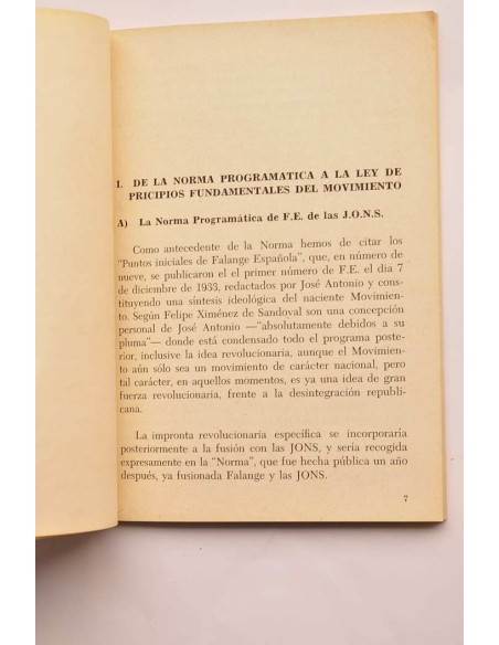 De la norma programática del Nacionalsindicalismo a la Ley Organica del Estado