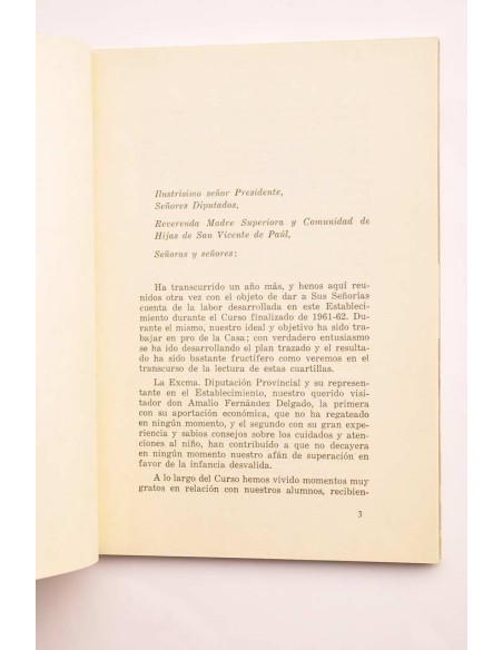 Casa Jose Antonio (hogar provincial del niño). Memoria del curso 1961-62