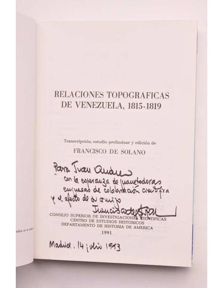 Relaciones topográficas de Venezuela 1815 - 1819