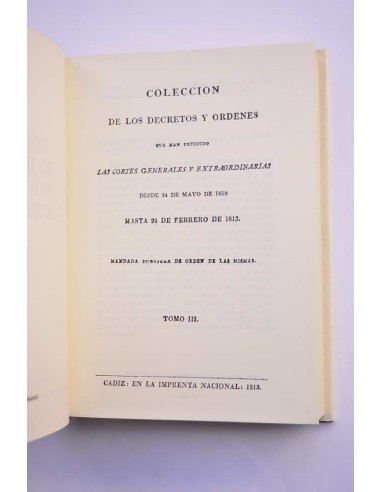 Colección de decretos y órdenes de las Cortes...