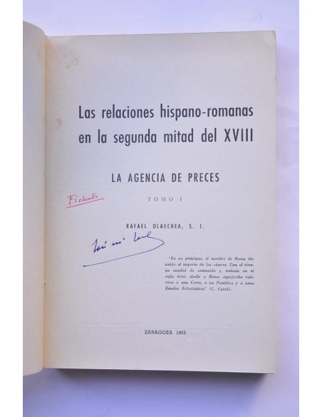 Las relaciones hispano-romanas en la segunda mitad del XVIII. Tomo I. La Agencia de Preces