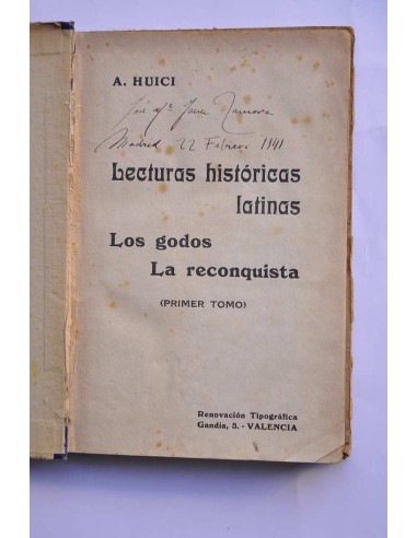 Lecturas históricas latinas. Primer tomo: Los...