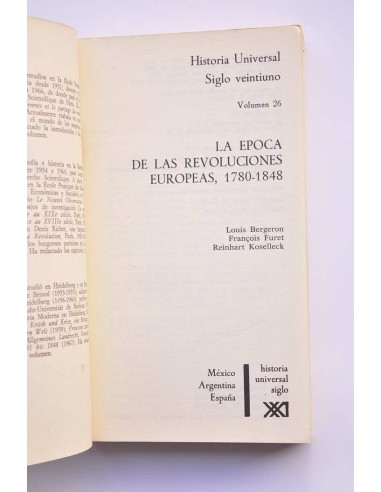 La época de las revoluciones europeas, 1780 - 1848
