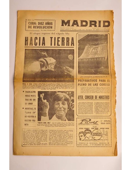Madrid. Diario de la noche. Año XXXi, martes, 22 julio 1969