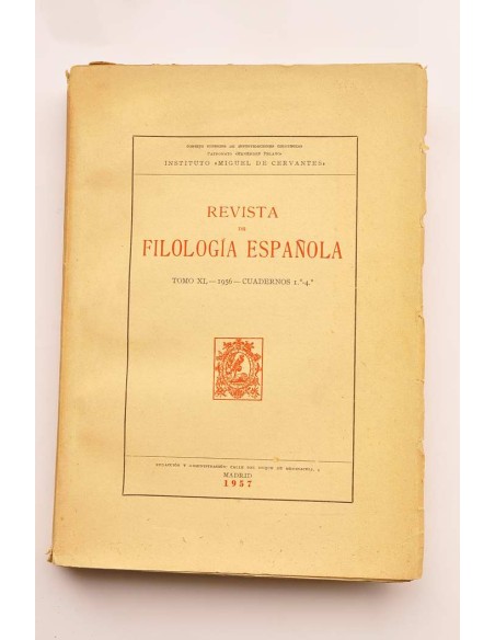 Revista de filología española. Tomo XL, 1956 - cuadernos 1º al 4º