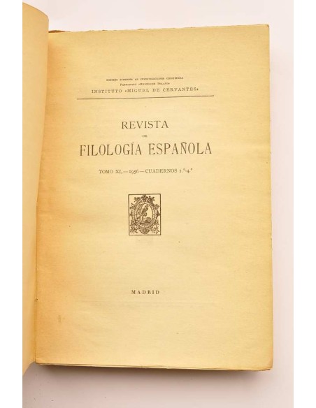 Revista de filología española. Tomo XL, 1956 - cuadernos 1º al 4º