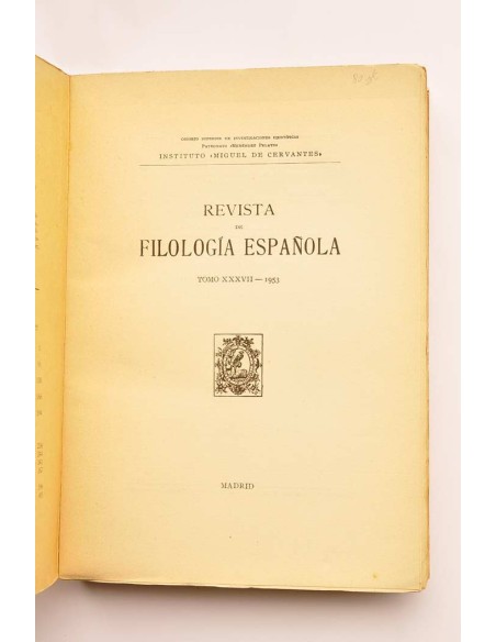 Revista de filología española. Tomo XXXVII, 1953 - cuadernos 1º al 4º