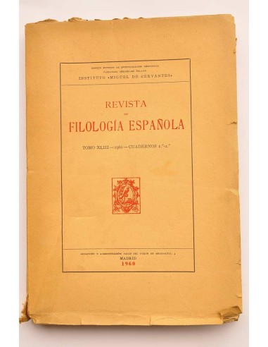 Revista de filología española. Tomo XLIII, 1960...