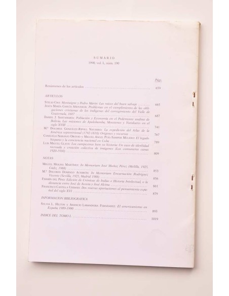El americanismo en España, 1989-1990