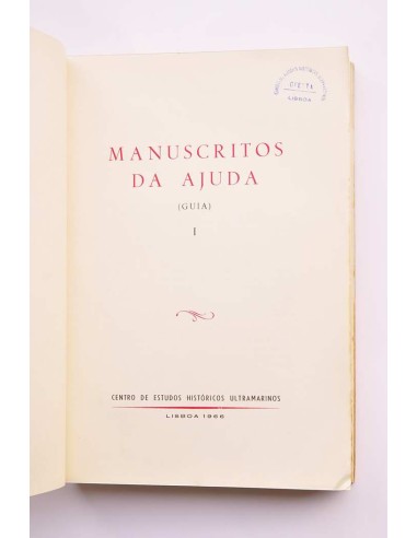 Manuscritos da Ajuda. Guia. I.