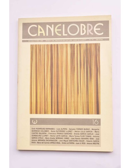 Canelobre. Revista del Instituto de Cultura, Juan Gil-Albert, nº 16, 1989