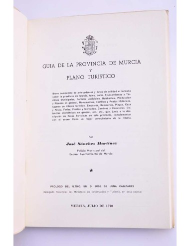 Guía de la Provincia de Murcia y plano turístico