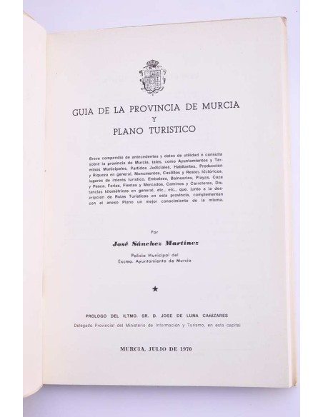 Guía de la Provincia de Murcia y plano turístico