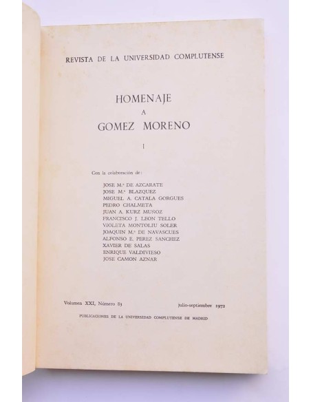 Homenaje a Gómez Moreno. I