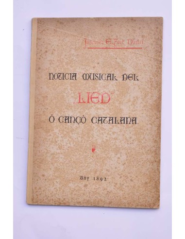 Noticia musical del Lied o Canço catalana