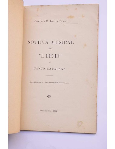 Noticia musical del Lied o Canço catalana
