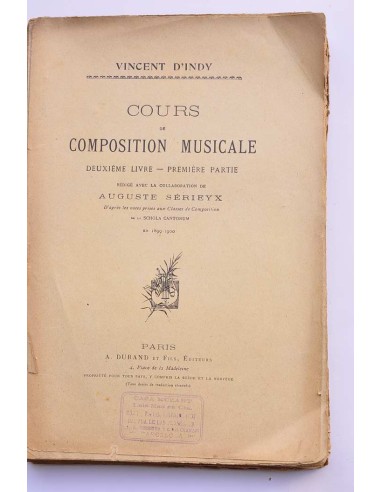 Cours de composition musicale. Deuxième livre....