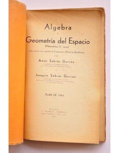 Álgebra y geometría del Espacio. Matemáticas 5º Curso 2
