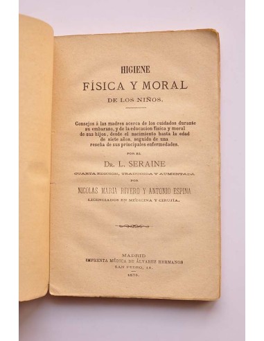Higiene física y moral de los niños