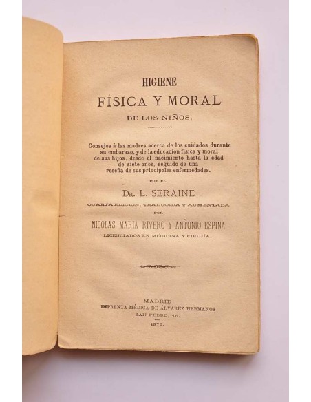 Higiene física y moral de los niños
