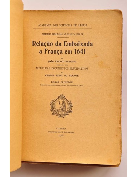 Relaçao da Embaixada a França en 1641