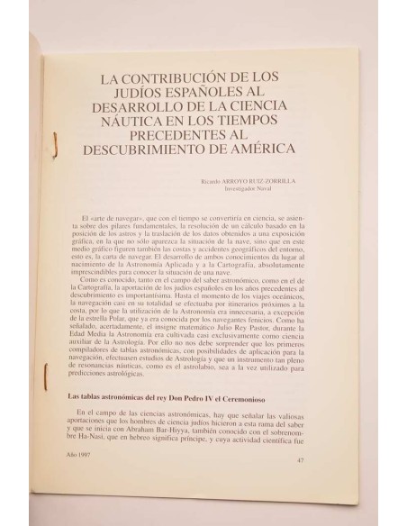 La contribución de los judíos españoles al desarrollo de la ciencia náutica (...)