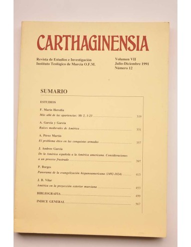 Carthaginensia. Vol. VII. Julio - diciembre...