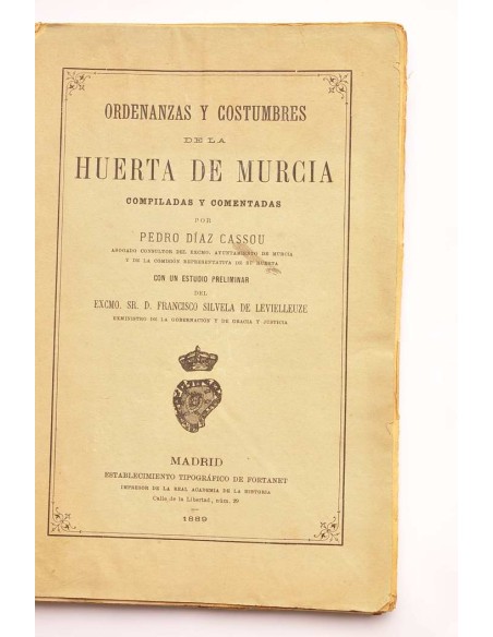 Ordenanzas y costumbres de la Huerta de Murcia