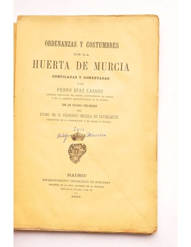 Ordenanzas y costumbres de la Huerta de Murcia