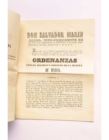 Ordenanzas para el régimen de la huerta de...