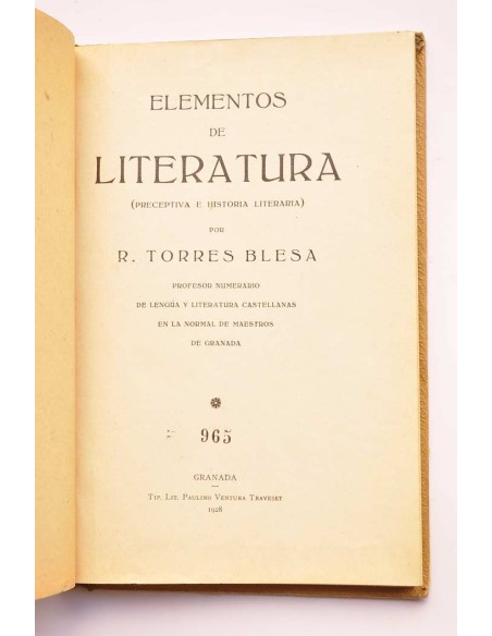 Elementos de literatura. Preceptiva e historia literaria