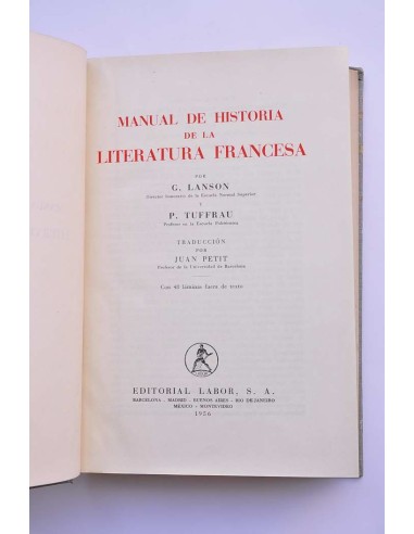 Manuel de historia de la literatura francesa