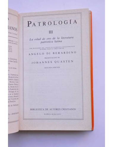 Patrología III. La edad de oro de la literatura...