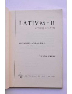 Latium II. Método de Latín. Quinto curso 2