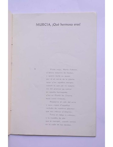 Murcia, ¡Qué hermosa eres!. Monólogo d'un...