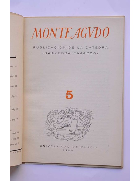 Monteagudo : publicación de la Cátedra Saavedra Fajardo. Nº 5
