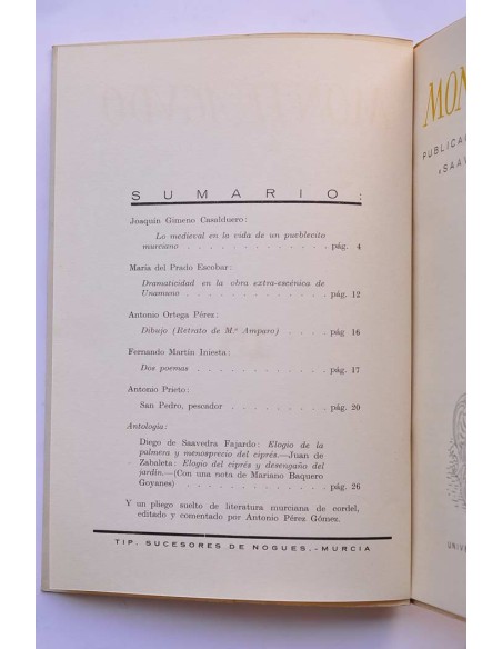 Monteagudo : publicación de la Cátedra Saavedra Fajardo. Nº 15