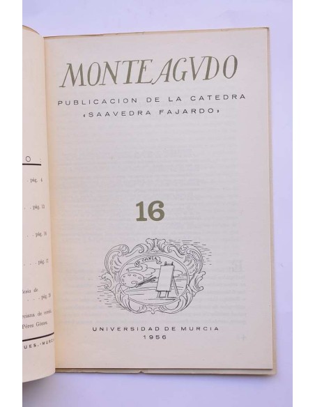 Monteagudo : publicación de la Cátedra Saavedra Fajardo. Nº 16
